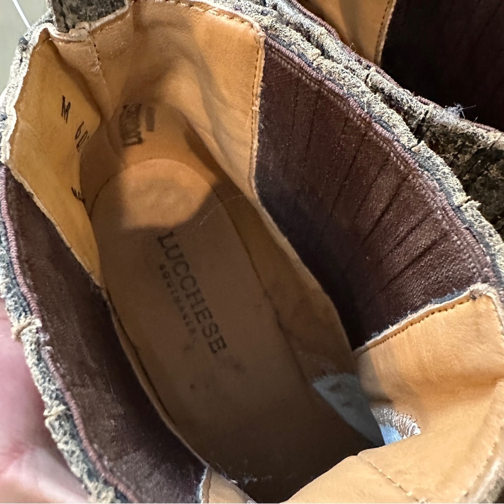 Lucchese Brown Distressed Leather Western Ankle Boots Womens 9 M - Picture 12 of 12